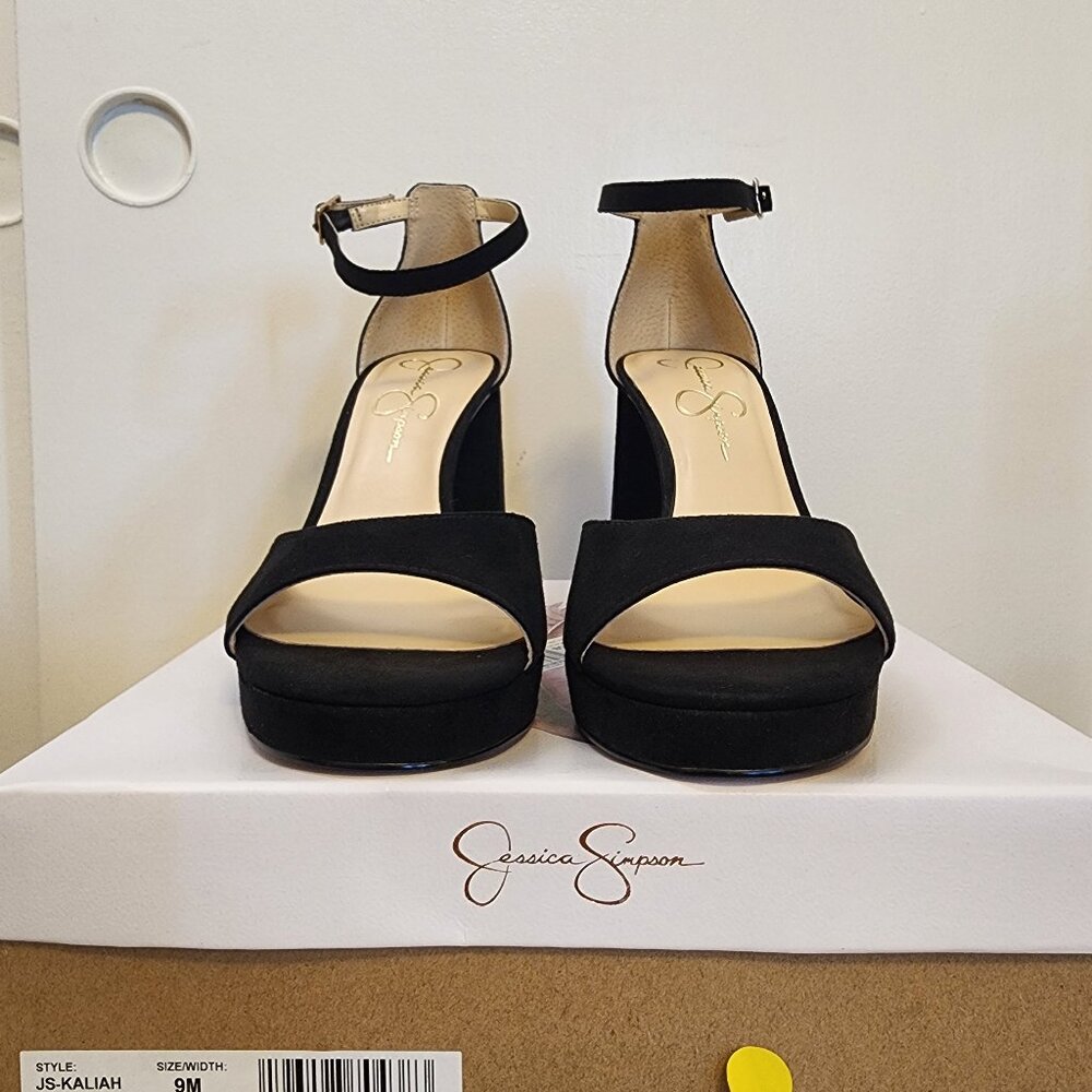 Jessica Simpson Womens Kaliah Ankle-Strap Blo Black Suede from Macy’s - c010 - Picture 6 of 7